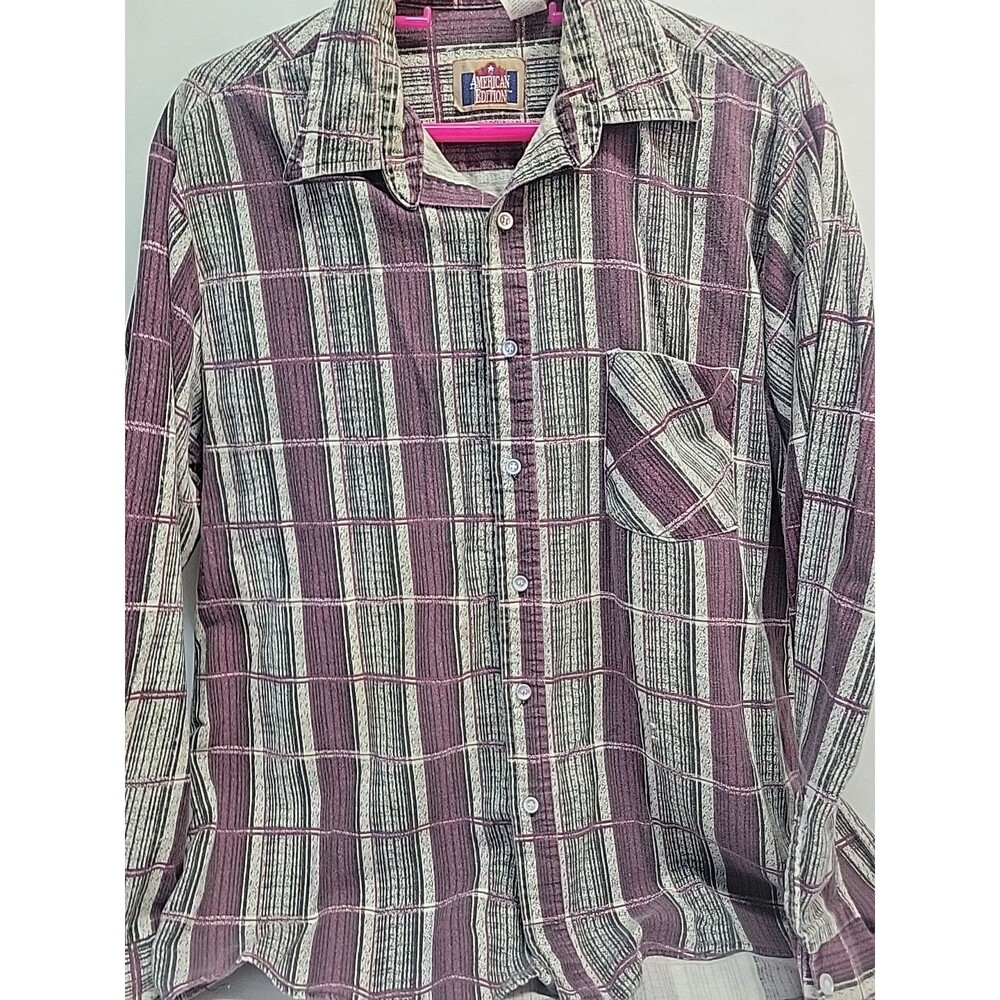 Rare Vtg‎ American Edition Western Rodeo Workwear Button Down Shirt Size L